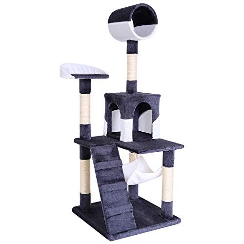 dibea Árbol rascador árbol para escalar árbol rascador para gatos Altura 133 cm gris/blanco dibea Árbol rascador árbol para escalar árbol rascador para gatos Altura 133 cm gris/blanco