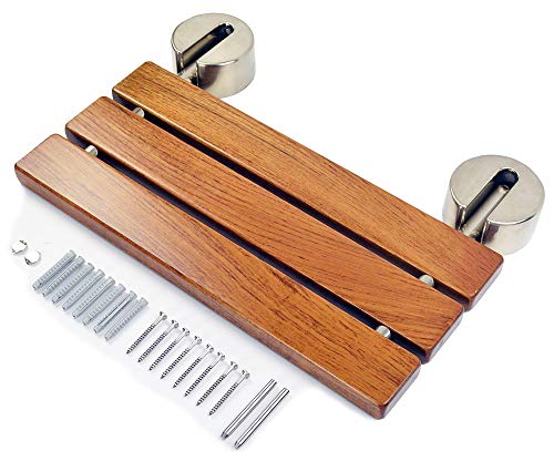 DIYHD Banco de ducha plegable de madera de teca de 50,8 cm