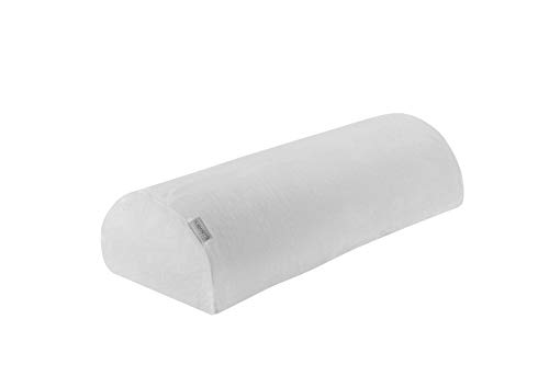 Dormisette Q991 - Almohada para la Espalda (con Forma de Medio Rollo, transpirante, 50 cm x 20 cm x 12 cm), Color Blanco