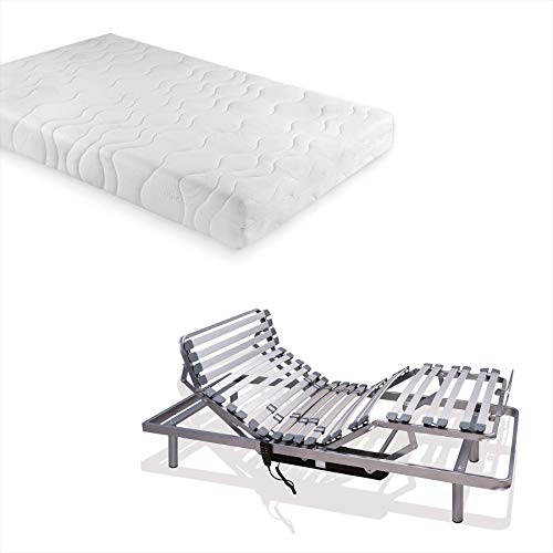 Dreaming Kamahaus Pack Cama Articulada 5 Planos + Colchón Látex | Funda Aloe Vera | Núcleo Látex 18cm | 75 x 180 cm. Dreaming Kamahaus Pack Cama Articulada 5 Planos + Colchón Látex | Funda Aloe Vera | Núcleo Látex 18cm | 75 x 180 cm.