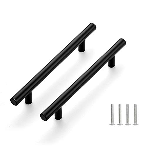 Drenky 2 piezas negro Aleación de acero inoxidable tirador puerta corredera Cocina Armario Cajón Manija Tire del gabinete Manija con tornillos 128 mm Centros de orificio Drenky 2 piezas negro Aleación de acero inoxidable tirador puerta corredera Cocina Armario Cajón Manija Tire del gabinete Manija con tornillos 128 mm Centros de orificio