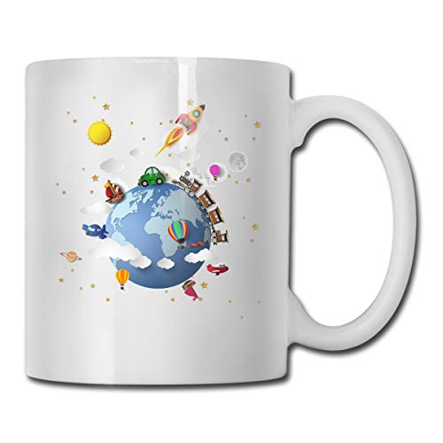 Earth Rocket Earth Aeaa - Taza de café (11 Gu Gu Gu, color blanco)