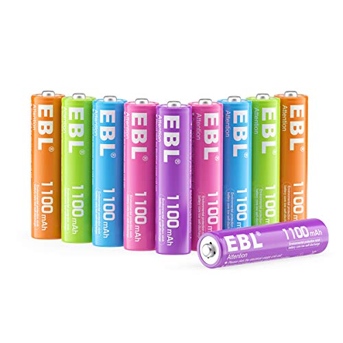 EBL Pilas Recargables AAA 1100mAh Ni-MH Arco Iris Batería Recargables