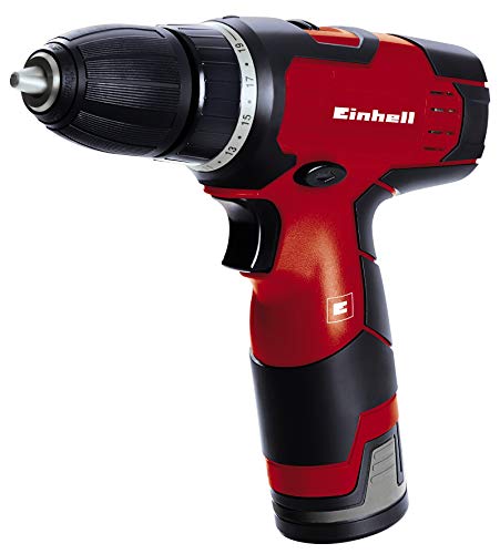 Einhell 4513660 Taladro atornillador sin cable TH-CD 12-2 Li, 12 V, Fuerza 24Nm, Par de apriete 20, color rojo