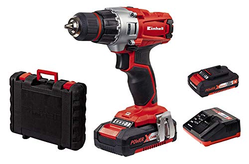 Einhell Expert Taladro Power X-Change (TE-CD 18/2 Li), 18V sin cable (incluye maletín BMC, 2 baterías de 1,5 Ah y cargador) (ref.4513830)