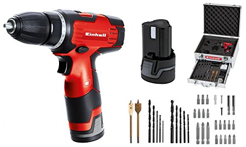 Einhell Taladro atornillador sin cable (TH-CD 12-2 Li), batería de 1.3 Ah, 22 Nm, portabrocas 10 mm, 12 V, color negro y rojo (ref. 4513664) Einhell Taladro atornillador sin cable (TH-CD 12-2 Li), batería de 1.3 Ah, 22 Nm, portabrocas 10 mm, 12 V, color negro y rojo (ref. 4513664)