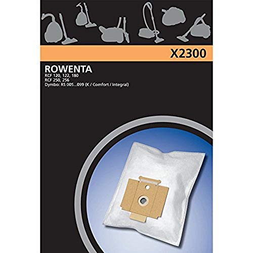 Electrolux X2300 X estándar 4 bolsas de la aspiradora sintéticos, incluyendo Rowenta DYMBO