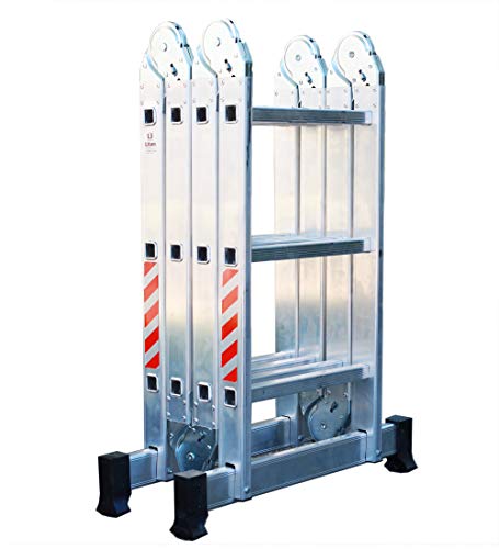 Escalera Andamio Plataforma Plegable de Aluminio Multifuncional 4x3. Escada Multiuso em Alumínio (12 Peldaños / 12 Degraus). Hecho/Fabricado en Europa Escalera Andamio Plataforma Plegable de Aluminio Multifuncional 4x3. Escada Multiuso em Alumínio (12 Peldaños / 12 Degraus). Hecho/Fabricado en Europa