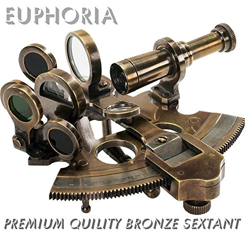 Euphoria nautique Bronze Sextant Laiton massif Bateau Astrolabe Instrument de navigation