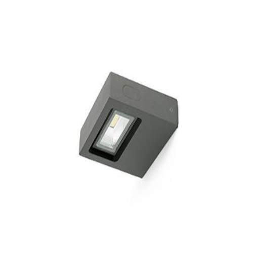 Faro Barcelona 71388 - TAIMA Aplique (bombilla incluida) LED, 6W, cuerpo de aluminio difusor cristal transparente, color gris