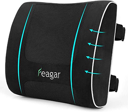 Feagar Cojin Lumbar Coche, Respaldo Lumbar para Silla Oficina, Apoyo Almohada Lumbar de Espuma Memoria, (Negro) Feagar Cojin Lumbar Coche, Respaldo Lumbar para Silla Oficina, Apoyo Almohada Lumbar de Espuma Memoria, (Negro)