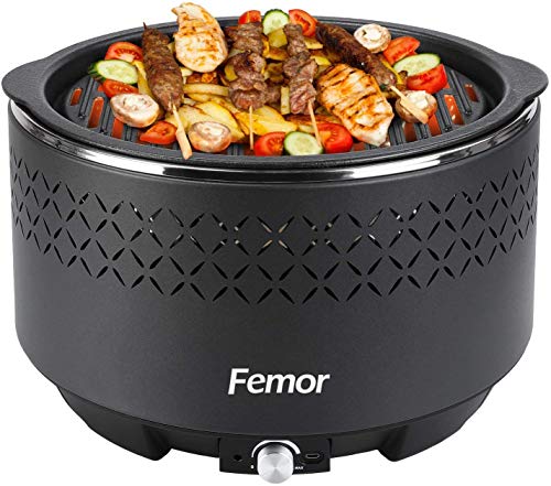 Femor Barbacoa de Carbón sin Humo, con Bolsa de Transporte, USB y Ventilador a Batería, Parrilla al Aire Libre BBQ para Balcón y Acampada, Apto para 2-5 Personas Femor Barbacoa de Carbón sin Humo, con Bolsa de Transporte, USB y Ventilador a Batería, Parrilla al Aire Libre BBQ para Balcón y Acampada, Apto para 2-5 Personas