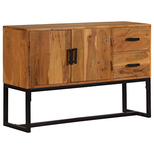 Festnight Aparador de Madera de Acacia Maciza con 2 Puertas y 2 Cajones Marrón, 115x30x70 cm Festnight Aparador de Madera de Acacia Maciza con 2 Puertas y 2 Cajones Marrón, 115x30x70 cm