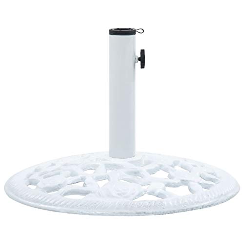 Festnight Base de Sombrilla de Hierro Fundido Pie de Sombrilla Soporte para Parasol de Jardín Blanco 12 kg 48 cm Festnight Base de Sombrilla de Hierro Fundido Pie de Sombrilla Soporte para Parasol de Jardín Blanco 12 kg 48 cm