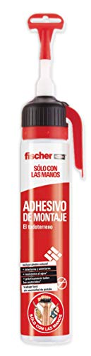 fischer 1 Adhesivo de Montaje (200 ml) de Alto Rendimiento para adherir Materiales de construcción Pesados, Forma Profesional, fijación y Seguridad a Largo Plazo, fácil aplicación, Blanco