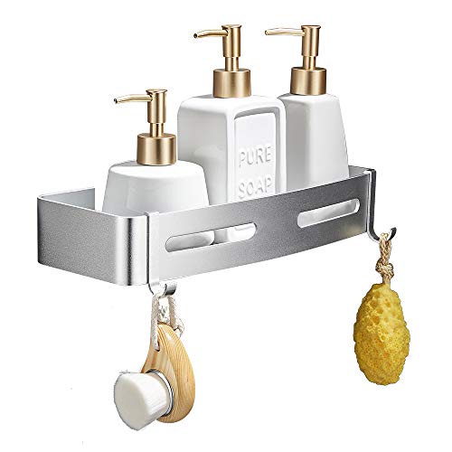 GERUIKE Baño Estante Autoadhesivo Baño Esquina para Ducha Aluminio Estante Ducha Sin Taladro Acabado Mate Cesta de Ducha Estantes de Pared Cesta Estanteria Rectangular Plata GERUIKE Baño Estante Autoadhesivo Baño Esquina para Ducha Aluminio Estante Ducha Sin Taladro Acabado Mate Cesta de Ducha Estantes de Pared Cesta Estanteria Rectangular Plata