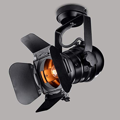 Grande L31 * W17 * H35cm Focos LED de Techo Vintage Loft Lámpara de Techo Industrial con base E27 LED Spot Marco Ajustable Luz de pared Moderno Iluminación para Dormitorio Cafe Shop Bar Salón, Negra Grande L31 * W17 * H35cm Focos LED de Techo Vintage Loft Lámpara de Techo Industrial con base E27 LED Spot Marco Ajustable Luz de pared Moderno Iluminación para Dormitorio Cafe Shop Bar Salón, Negra