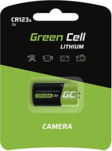 Green Cell 123 High Power - Pila de botón de Litio 3V, (123 / CR 123 / CR123 / CR123A / CR17345) diseñada para Dispositivos electrónicos