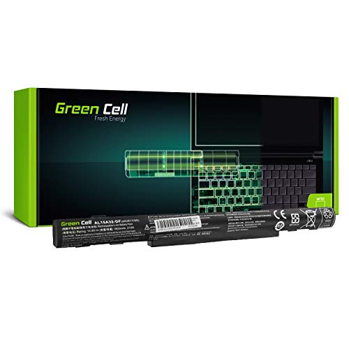 Green Cell® AL15A32 Batería para Acer Aspire E5-573 E5-573G E5-573TG E5-722 E5-722G V3-574 V3-574G TravelMate P277 Portátil (1800mAh 14.8V Negro)