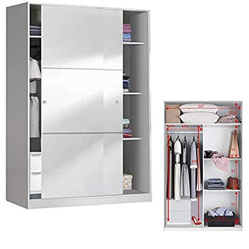 HABITMOBEL Armario con estantes Oficina 2 Puertas correderas 120 con Fondo reducido de 50 cm (CAJONERA INCLUIDA) HABITMOBEL Armario con estantes Oficina 2 Puertas correderas 120 con Fondo reducido de 50 cm (CAJONERA INCLUIDA)