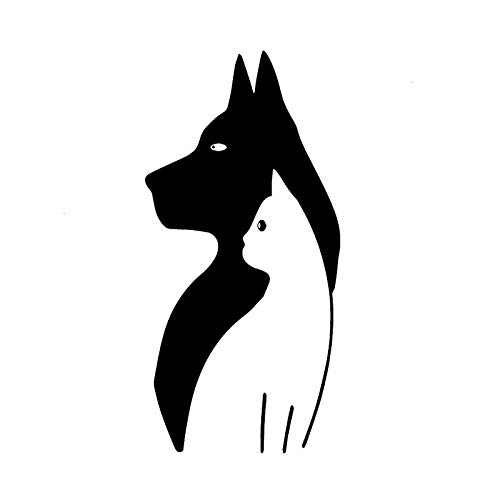 HakamaZHY 2 Unids, Vinilo Decal Sticker Car, para Van, Laptop, Cat Dog Pet Pattern Black Bumper Tattoo Car Stickers, Car Trunk Bicycle Notebook Decorative Tattoo Stickers, For Window/Wall Sticker Car