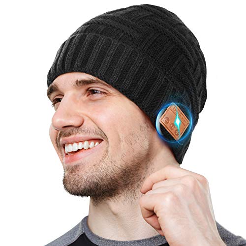 HANPURE Regalos Originales V5.0 Bluetooth Gorra - Sombrero Bluetooth con Altavoces Estéreo Inalámbricos Auricular, Gorro de Invierno Lavable para Correr, Regalos para Hombre&Mujer