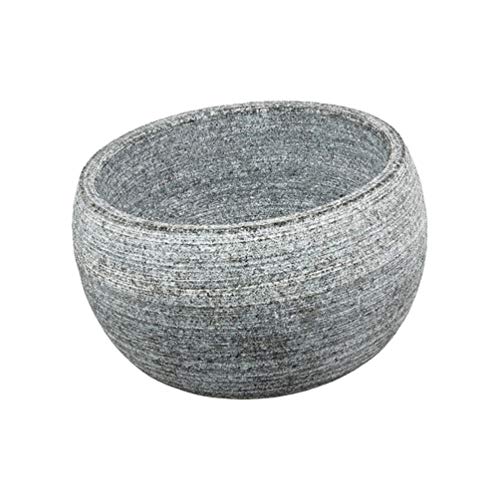 HEALLILY Shaving Bowl for Men Natural Granite Stone Bowl Shave Cream Cup Mug Soap Container for Home Baño Gris