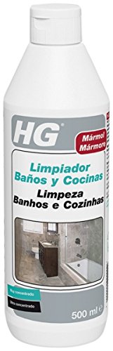 HG Limpiador Baños y Cocinas 500 ml - Elimina eficazmente la suciedad y la cal - Limpieza segura de la piedra natural