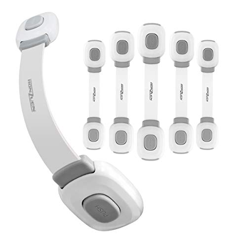HONZUEN Cierres Seguridad Bebés Extra Fuerte 3M Adhesivo Protector Cajones Bebe, Cerraduras de Seguridad Niños para Armarios Cajones Puertas WC Electrodomésticos, 6 Pieza HONZUEN Cierres Seguridad Bebés Extra Fuerte 3M Adhesivo Protector Cajones Bebe, Cerraduras de Seguridad Niños para Armarios Cajones Puertas WC Electrodomésticos, 6 Pieza