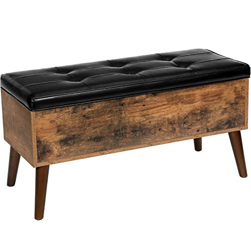 HOOBRO Banqueta para Cama, Banco de Almacenamiento, Taburete para Zapatos con Asiento Acolchado, Taburete para Zapatos, Multifuncional, para Dormitorio, Salón, Dormitorio EBF97CW01