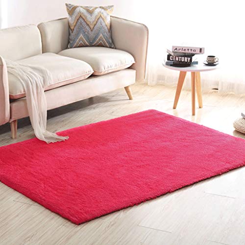 HUANGDA Salón Dormitorio Sofá Mesa de Centro Alfombra Sencillo Moderno Suave y cómoda Alfombra IKEA Color Liso Tienda Completa Gris: 180 * 350 cm (Color : Red, tamaño : 1 * 1.8m)