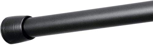 iDesign Barra para cortinas de ducha, soporte para cortinas de baño de tamaño mediano y de metal, barra telescópica extensible para instalar sin taladro, negro mate iDesign Barra para cortinas de ducha, soporte para cortinas de baño de tamaño mediano y de metal, barra telescópica extensible para instalar sin taladro, negro mate