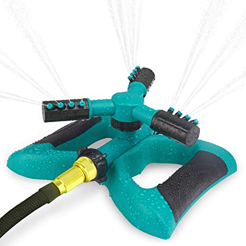 IDESION Aspersor de jardín Rociador con Base Rociador de césped Giratorio automático de 360 ° a 3 Brazos Riego Giratorios Automático Sistema de Agua para Riego de Plantas, Césped, Flores y Jardines IDESION Aspersor de jardín Rociador con Base Rociador de césped Giratorio automático de 360 ° a 3 Brazos Riego Giratorios Automático Sistema de Agua para Riego de Plantas, Césped, Flores y Jardines