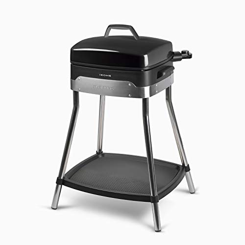 IKOHS R&B King - Barbacoa Eléctrica de Exterior, con Patas Acero Inoxidable, 2000W, Termostato Regulable en 5 potencias, Plancha de la Parrilla de 3 Superficies, Fácil de Limpiar, 38,1x43,1x82 cm