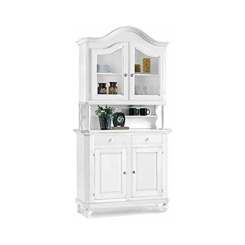 InHouse srls Aparador con Vitrina, Estilo Clasico, en Madera Maciza y MDF con Acabado Blanco Mate - Medidas 112 x 45 x 220 … InHouse srls Aparador con Vitrina, Estilo Clasico, en Madera Maciza y MDF con Acabado Blanco Mate - Medidas 112 x 45 x 220 …