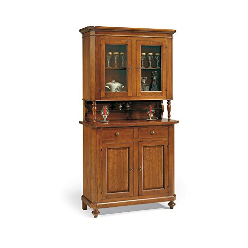 InHouse srls Vitrina con aparador, Estilo Clasico, en Madera Maciza y MDF con Acabado Nogal Pulido - Medidas 104 x 43 x 218 … InHouse srls Vitrina con aparador, Estilo Clasico, en Madera Maciza y MDF con Acabado Nogal Pulido - Medidas 104 x 43 x 218 …