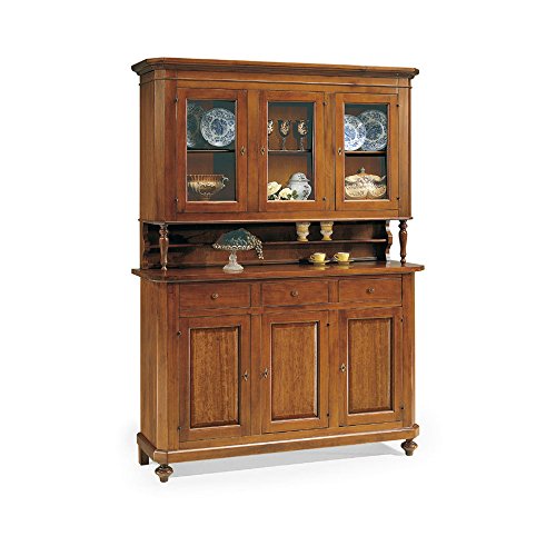 InHouse srls Vitrina con aparador, Estilo Clasico, en Madera Maciza y MDF con Acabado Nogal Pulido - Medidas 150 x 43 x 218 … InHouse srls Vitrina con aparador, Estilo Clasico, en Madera Maciza y MDF con Acabado Nogal Pulido - Medidas 150 x 43 x 218 …