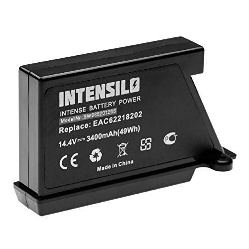 INTENSILO batería compatible con LG HomBot VR6270LVM, VR6270LVMB, VR63455LV, VR63475 aspiradora robot de limpieza (3400mAh, 14.4V, Li-Ion)