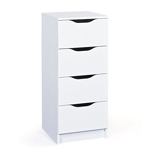 Inter Link Genova A3 - Sinfonier de 4 cajones, Blanco, 40 x 40 x 92 cm Inter Link Genova A3 - Sinfonier de 4 cajones, Blanco, 40 x 40 x 92 cm