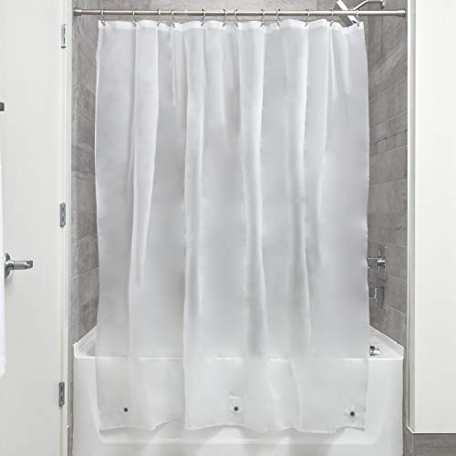 InterDesign EVA Liner Forro de cortinas para baño, cortina de ducha antimoho grande de 183 x 183 cm fabricada con EVA y con 12 ojales, mate