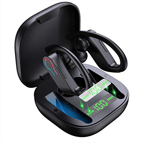 Judneer Auriculares Bluetooth 5.1, Auriculares Inalámblicos in Ear con Reducción del Ruido Estéreo, 10 Horas de Reproducción, Auriculares Deportivos de Nivel IP7, LCD Digital Display Estuche de Carga