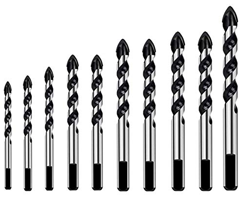 Juego de brocas con punta de carburo de tungsteno,apto para vidrio,azulejos de cerámica,madera,cerámica,piedra,hormigón, ladrillo, 3,4,5,6,6, 8,8,10, 10 y 12 mm(7 tamaños diferentes) Juego de brocas con punta de carburo de tungsteno,apto para vidrio,azulejos de cerámica,madera,cerámica,piedra,hormigón, ladrillo, 3,4,5,6,6, 8,8,10, 10 y 12 mm(7 tamaños diferentes)