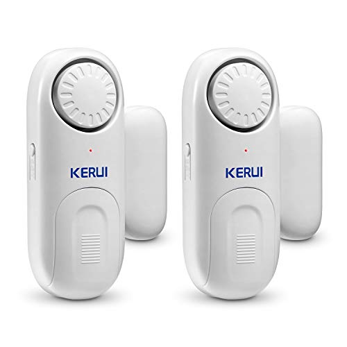 KERUI D1 120 dB Sensor de Alarma de Puerta y Ventana para el Hogar con Alarma Antirrobo, Timbre de Contacto Inalámbrico- 4 Modos Inteligentes,para el Casa, Cuarto para Bebés, Garaje, Oficina (2PCS)