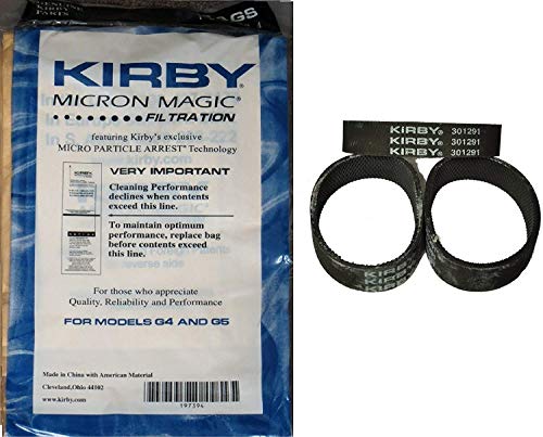 Kirby NEW 9 micras bolsas al vacío para aspiradoras G3 G4 G5 con cinturones