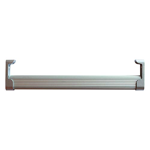 Kit barra de aluminio para armario: 2 barras de sección ovalada, longitud 1 metro para cortar a medida, soportes y tornillos para su fijación. Fabricado en Italia.