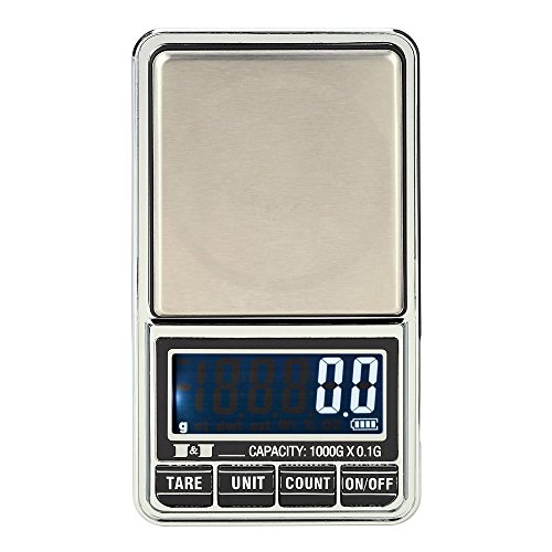 KKmoon Mini Báscula profesional digital electrónica de Joyería de la Escala Bolsillo Escala Balanza de precisión 600g*0.01g / 1000g*0.1g
