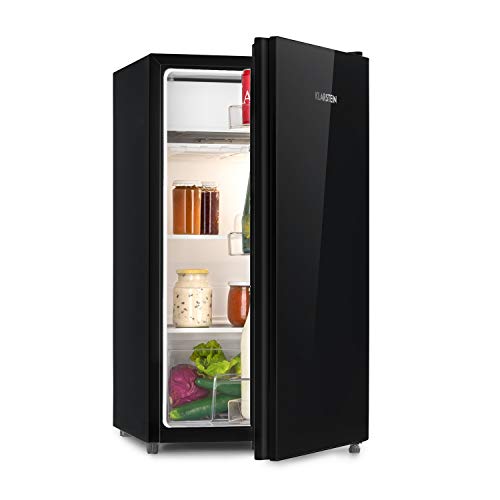 Klarstein Luminance Frost nevera - Mininevera, Volumen 91 litros, Eficiencia de tipo A+, Cajón para verdura, 2 baldas de vidrio, 3 compartimentos en la puerta, 7 niveles de temperatura, Negro Klarstein Luminance Frost nevera - Mininevera, Volumen 91 litros, Eficiencia de tipo A+, Cajón para verdura, 2 baldas de vidrio, 3 compartimentos en la puerta, 7 niveles de temperatura, Negro