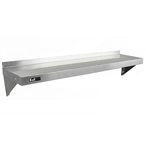 KuKoo - 2 Estantes de Pared 140cm x 30cm de Acero Inoxidable para Cocina Comercial, Café, Bar, Restaurante y Taller KuKoo - 2 Estantes de Pared 140cm x 30cm de Acero Inoxidable para Cocina Comercial, Café, Bar, Restaurante y Taller