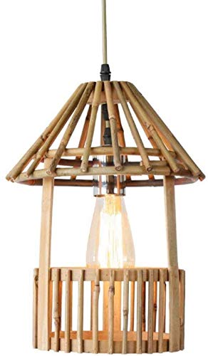 Lámpara Araña De La Cadena Creativa De La Personalidad De Suspensión Ajustable De Bambú De Bambú Colgante Nostálgico Asientos Luz De La Sala A La Cocina