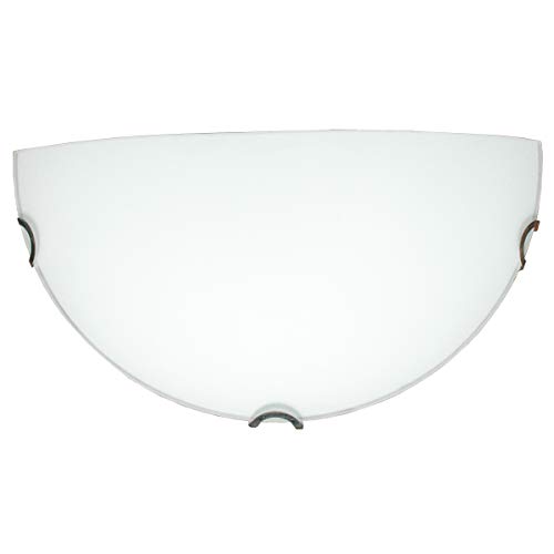 Lámpara de pared para interior E27 – Aplique plafón redondo media luna – IP20 – Plafón de diseño moderno blanco – Iluminación interior (32 x 16 cm)